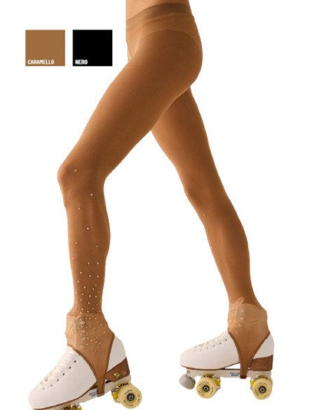 Stirrup Tight 50 den with metallic cascade-style design